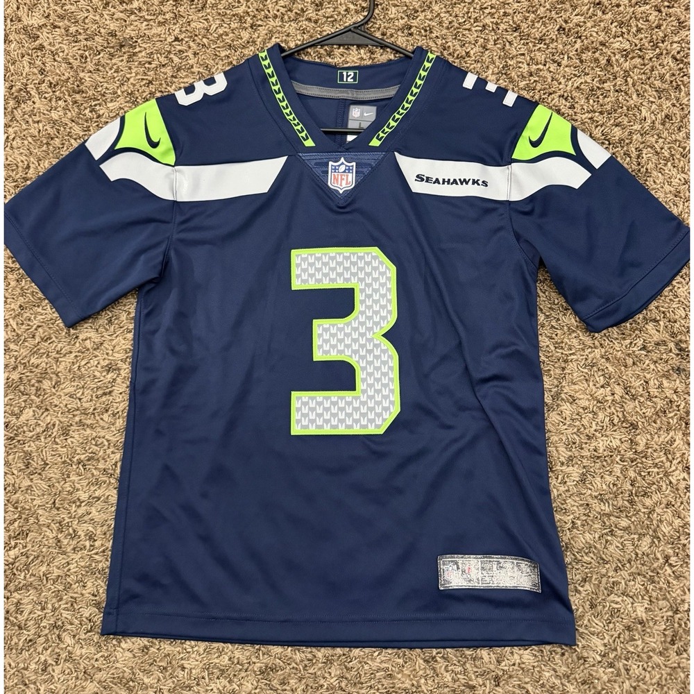 Nike On Field #3 Wilson Team Jersey Seattle Seahawks NFL Youth Size Large